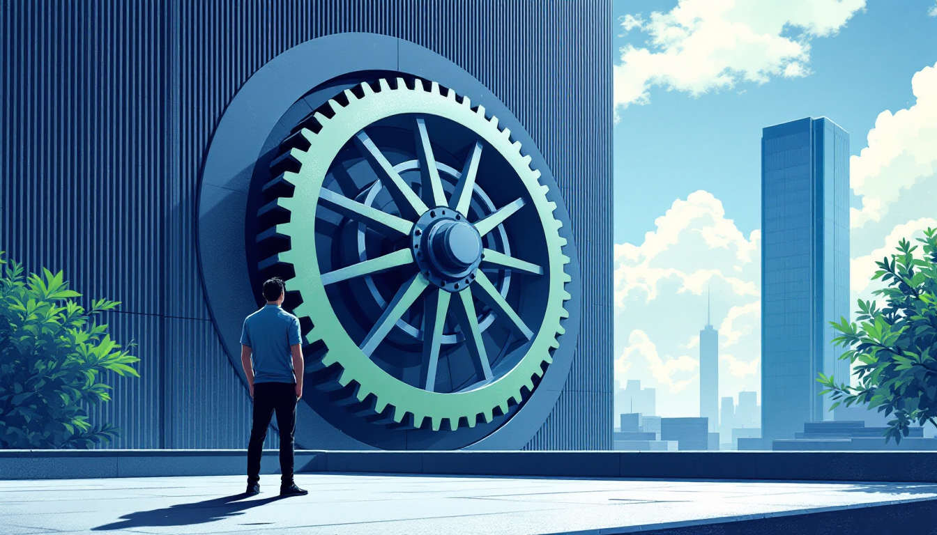 Geometric blocks ascending like a staircase