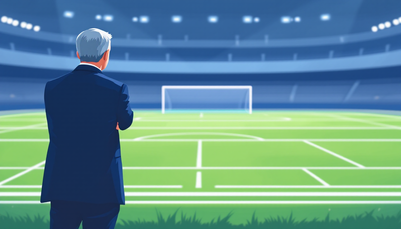 Coach observing the field